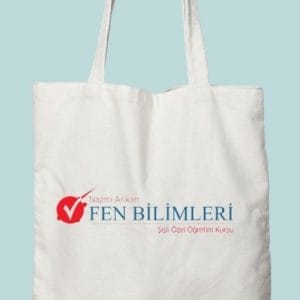 Baskılı Beyaz Tote Çanta