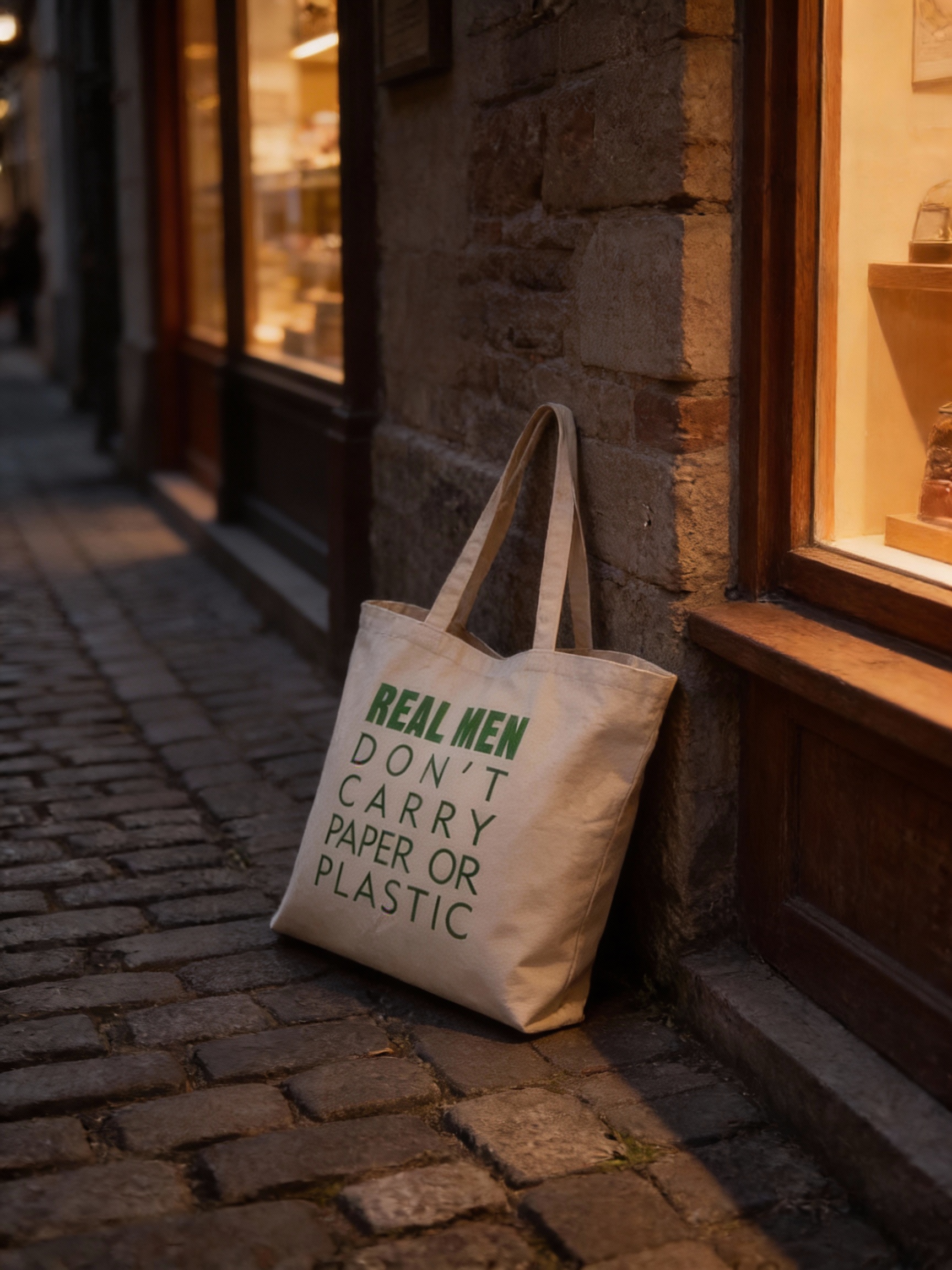 Yeşil Baskılı Tote Çanta