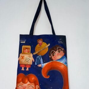 elma cocuk baskılı tote çanta dijital